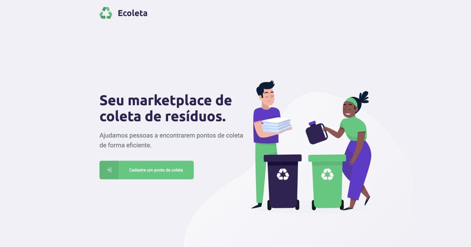 Image of "Ecoleta" a app where people can find companies that collect waste