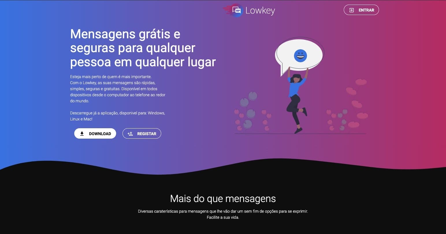 Image of "Lowkey" a web app where people can chat with each other